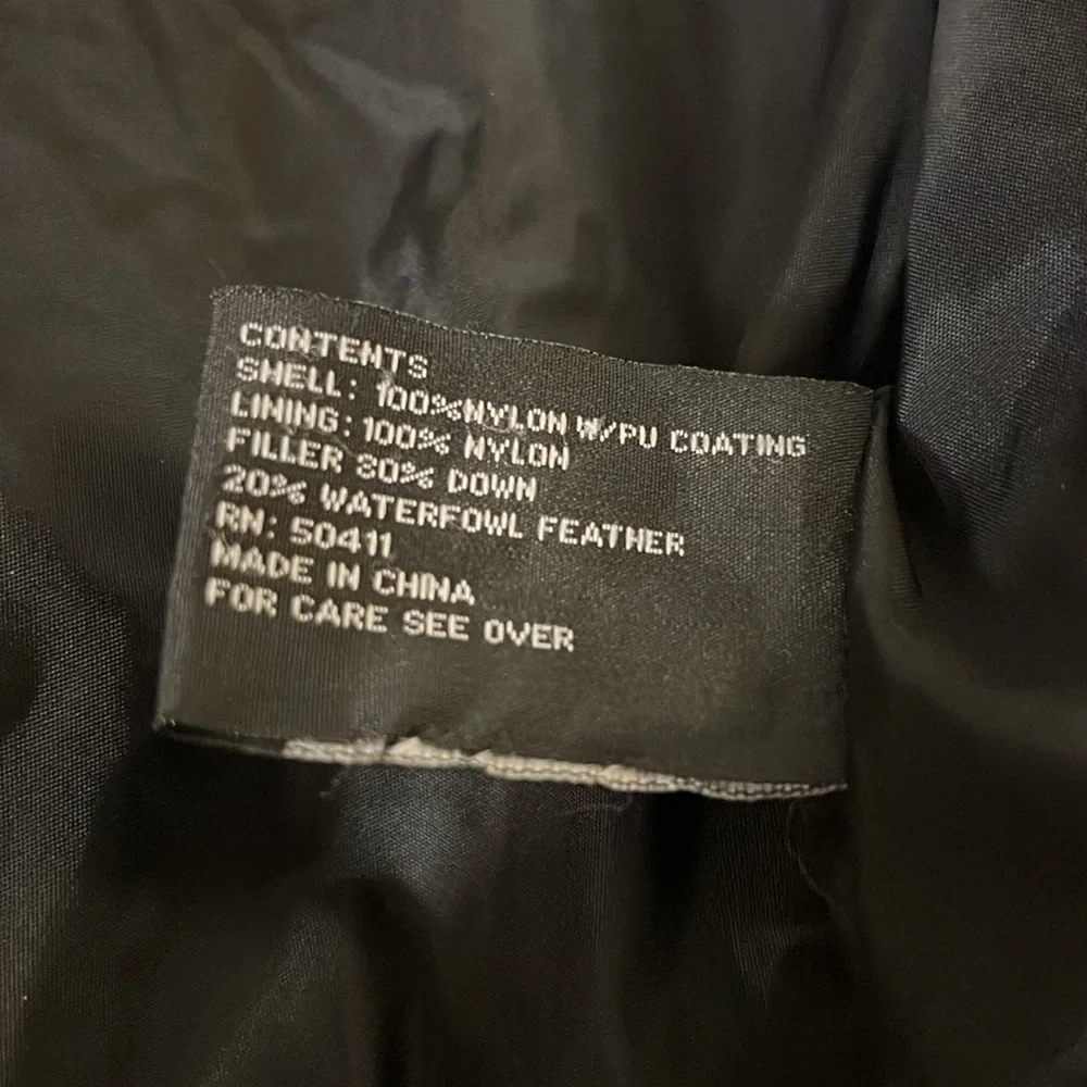 STARTER Vintage Black Square Quilted Down Filled Puffer Coat, M